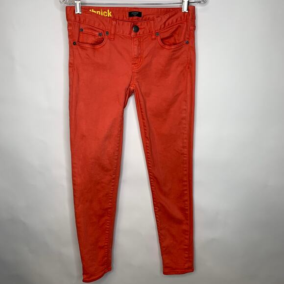 J Crew Toothpick Stretch Skinny Jeans Orange Sz 4? - Picture 2 of 9